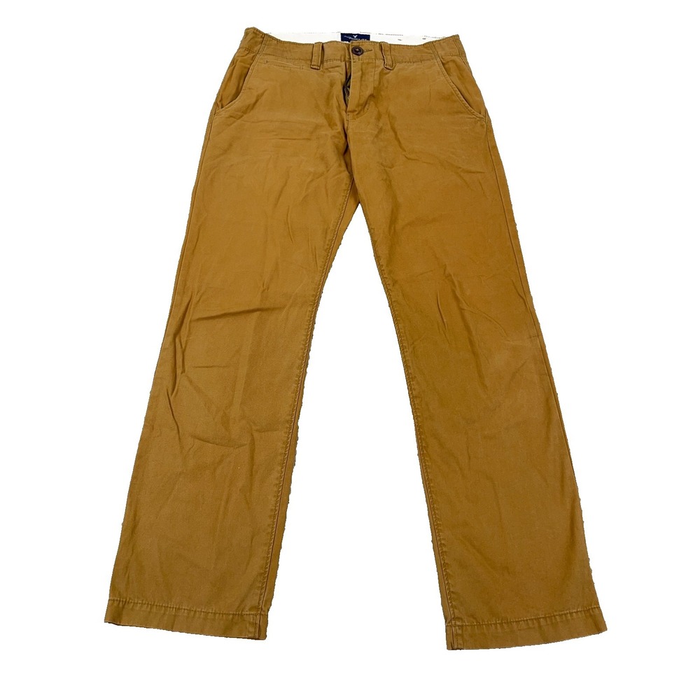 American Eagle Pants Men‎ 29x32 Brown Chino Original Straight Dress VTG Y2K
